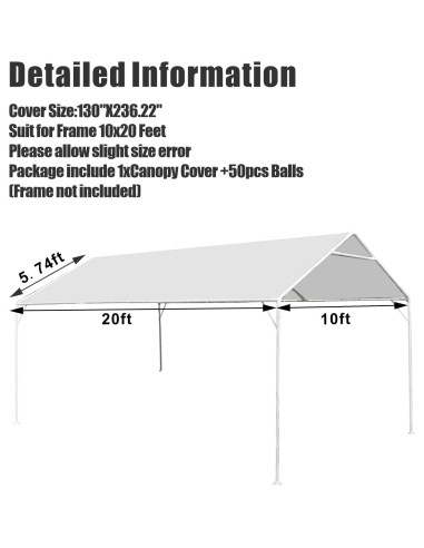 Cubierta de Toldo Eunika 10x6 m Impermeable y Anti-UV