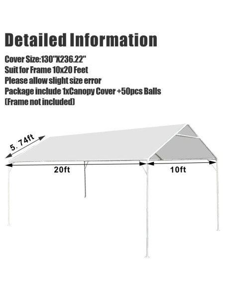 Cubierta de Toldo Eunika 10x6 m Impermeable y Anti-UV