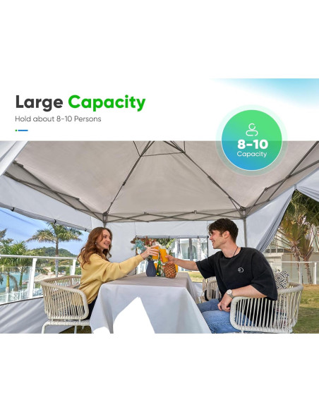 Carpa Plegable Quictent 3x3m Impermeable con 4 Paredes Laterales