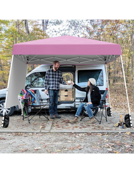 Toldo Plegable Nightcore 3x3 m UPF 50+ con Pared Lateral Rosa