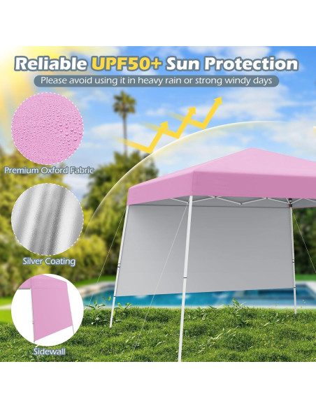Toldo Plegable Nightcore 3x3 m UPF 50+ con Pared Lateral Rosa