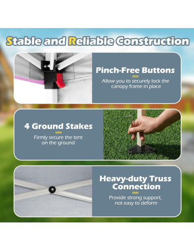 Toldo Plegable Nightcore 3x3 m UPF 50+ con Pared Lateral Rosa