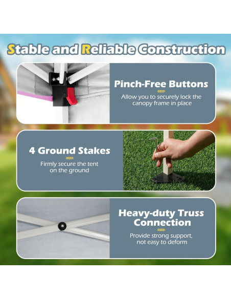 Toldo Plegable Nightcore 3x3 m UPF 50+ con Pared Lateral Rosa