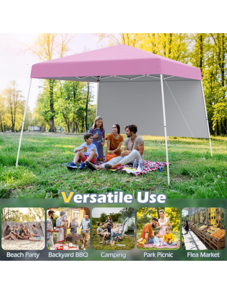 Toldo Plegable Nightcore 3x3 m UPF 50+ con Pared Lateral Rosa