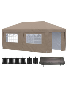 Carpa Plegable Agnixnaf 5.9x2.9m con Paredes Laterales y Altura Ajustable