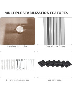 Carpa Plegable Agnixnaf 5.9x2.9m con Paredes Laterales y Altura Ajustable 2