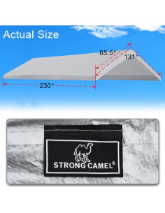 Cubierta de Techo Fuerte Camello 3.38x5.92m Impermeable Plata 2