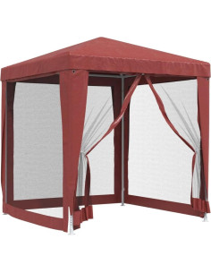Carpa de Fiesta EVERSTRO 200x200cm con Paredes de Malla Roja 2