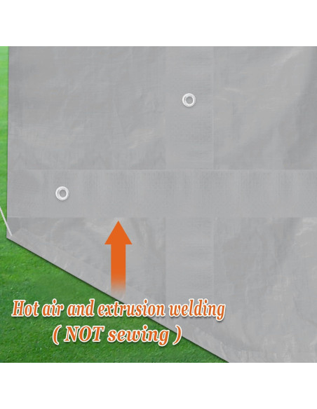 Cubierta de Techo Fuerte Camello 3.38x5.92m Impermeable Plata