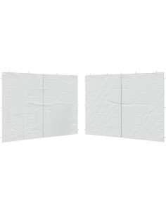 Pared lateral de carpa Tidyard 2 piezas PE blanca con cremallera 2