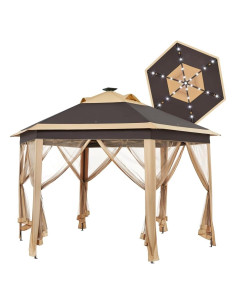 Carpa Plegable Yaheetech 3.96x3.96m con Luces LED Solares