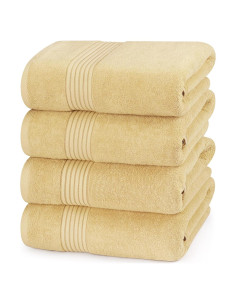 Juego de Toallas de Baño Utopia 4 Piezas 100% Algodón Beige