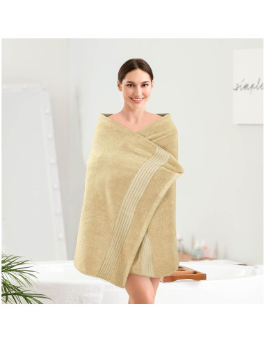 Juego de Toallas de Baño Utopia 4 Piezas 100% Algodón Beige