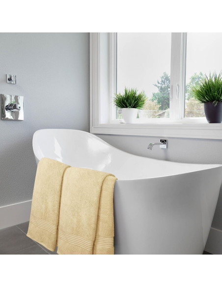 Juego de Toallas de Baño Utopia 4 Piezas 100% Algodón Beige