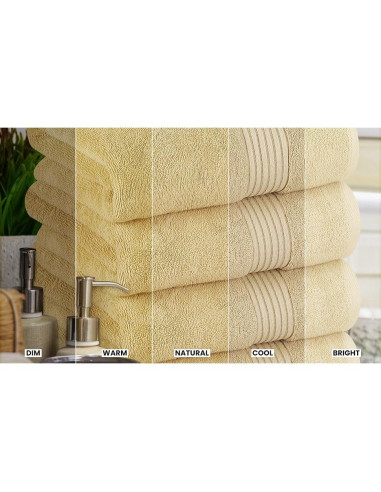 Juego de Toallas de Baño Utopia 4 Piezas 100% Algodón Beige