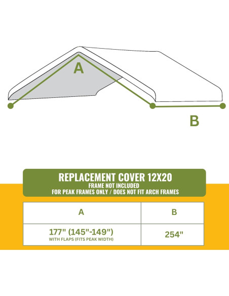Cubierta de toldo de reemplazo NEW YARD 12x6 m impermeable