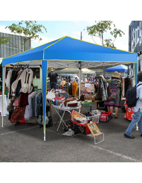 Carpa Plegable COBIZI 10x10 Azul con 4 Paredes Laterales