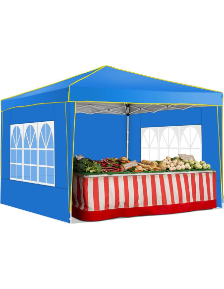 Carpa Plegable COBIZI 10x10 Azul con 4 Paredes Laterales