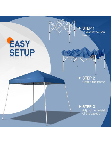 Carpa Plegable 2.5x2.5m SWLJKU Impermeable Azul con Bolsa