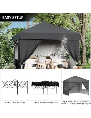Carpa Plegable Takywep 3x3m Impermeable con 4 Paredes Laterales