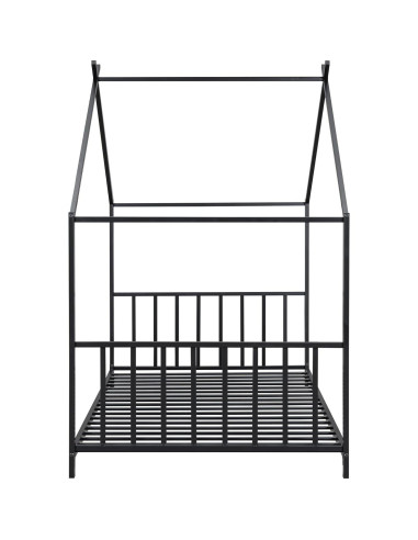 Cama Montessori Twin Bellemave Estructura Casa Metal Negro