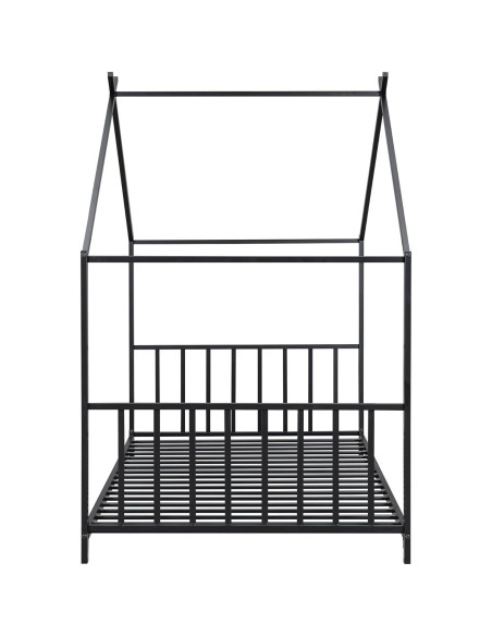 Cama Montessori Twin Bellemave Estructura Casa Metal Negro