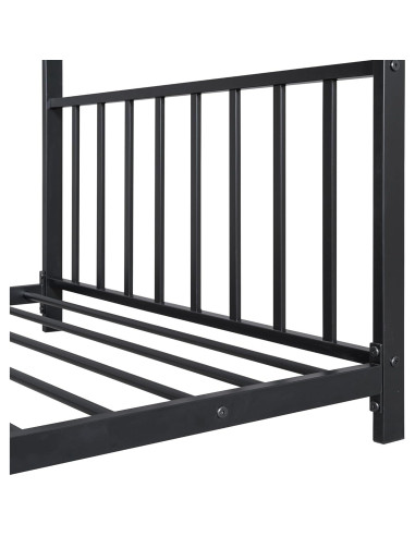 Cama Montessori Twin Bellemave Estructura Casa Metal Negro