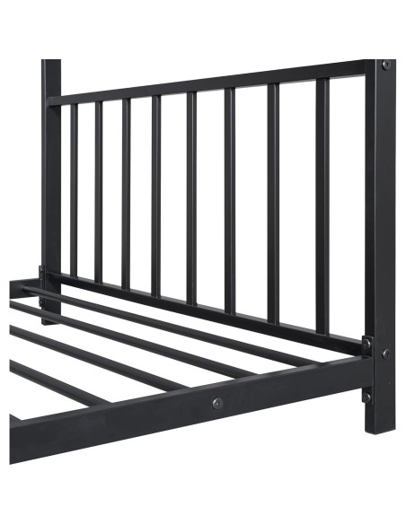 Cama Montessori Twin Bellemave Estructura Casa Metal Negro