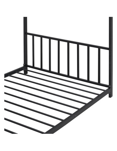 Cama Montessori Twin Bellemave Estructura Casa Metal Negro