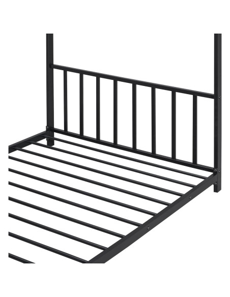 Cama Montessori Twin Bellemave Estructura Casa Metal Negro