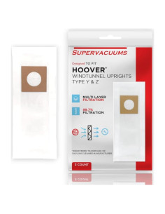 Bolsas de Papel Microfiltración Supervacuums para Aspiradoras Hoover - Paquete de 3