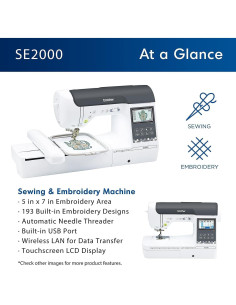 Máquina de Coser y Bordar Brother SE2000 + Set Hilos 50 Colores 2