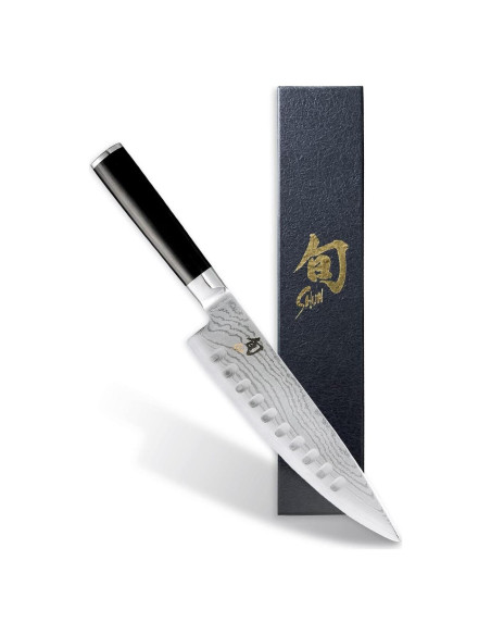 Cuchillo de Chef Shun Classic 20 cm con Muescas - Acero Damasco