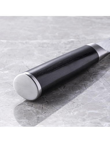 Cuchillo de Chef Shun Classic 20 cm con Muescas - Acero Damasco