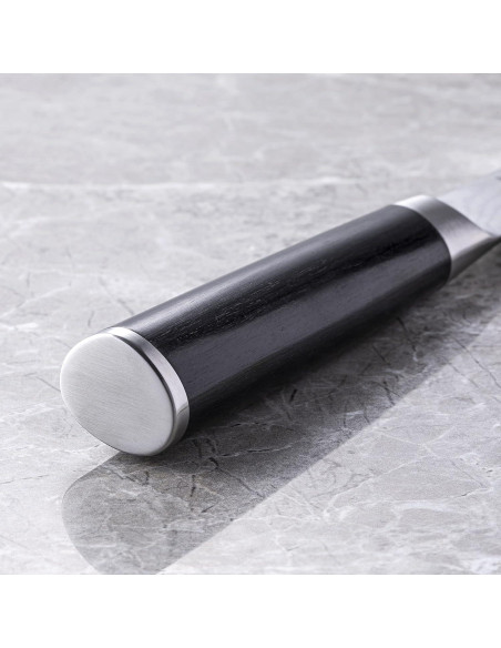 Cuchillo de Chef Shun Classic 20 cm con Muescas - Acero Damasco