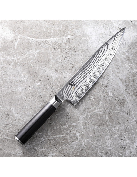 Cuchillo de Chef Shun Classic 20 cm con Muescas - Acero Damasco
