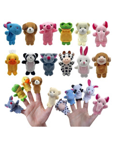 Juego de 12 títeres de dedo de animales de peluche XIPEGPA