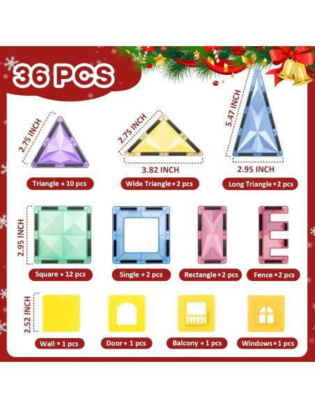 Bloques Magnéticos 36 Piezas ZheJiang para Niños 3+ Años