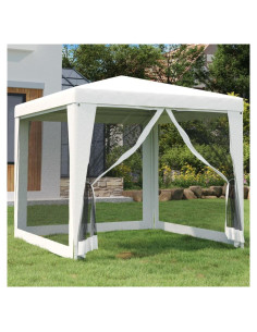 Carpa de Fiesta Premium YELWHI 2.5m x 2.5m Blanca con Malla