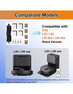 Accesorios de Repuesto Zengerent para Eufy L60/L50 - 1 Cepillo, 4 Filtros HEPA, 4 Cepillos Laterales, 4 Bolsas 2