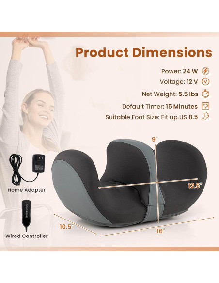 Masajeador de pies Giantex GT-10032US, 3 intensidades, calor
