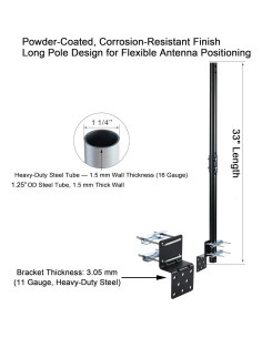 Soporte de Poste CEKAY para Antenas Exteriores 83.82 cm 2