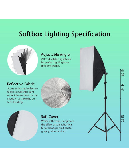Kit de Iluminación Fotográfica EcoExplorer con 3 Fondos 1.8x2.8m