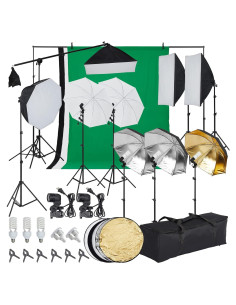 Kit de Iluminación Fotográfica GarveeTech con Softbox y Fondos