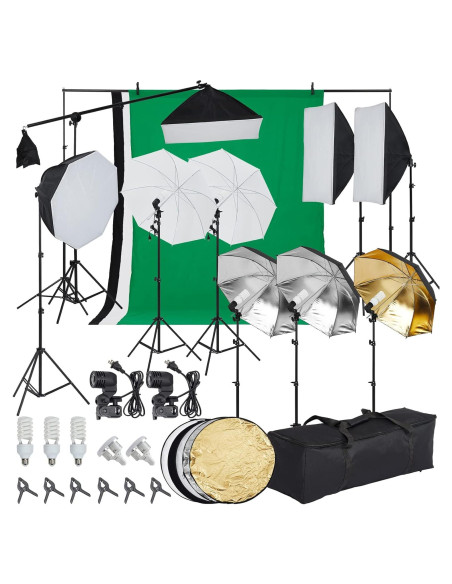 Kit de Iluminación Fotográfica GarveeTech con Softbox y Fondos
