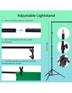 Kit de Iluminación Fotográfica GarveeTech con Softbox y Fondos 2