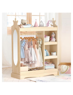 Armario Infantil Curipeer con Espejo y 3 Ganchos 112x85cm