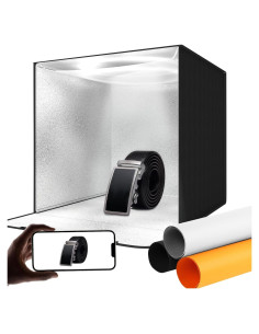 Caja de Luz Fotográfica Portátil XYJBHB 40x40cm LED 3 Fondos