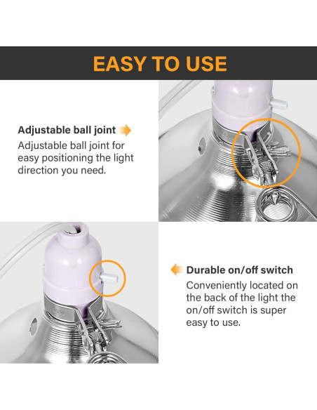 Lámpara de Abrazadera Simple Deluxe 150W Reflector Aluminio 22cm