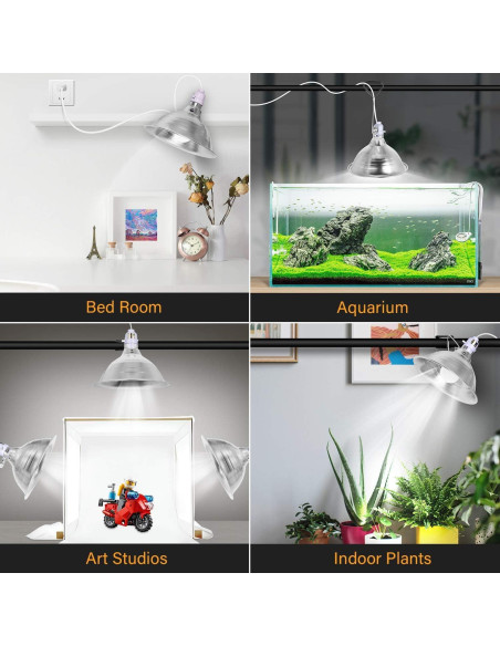 Lámpara de Abrazadera Simple Deluxe 150W Reflector Aluminio 22cm